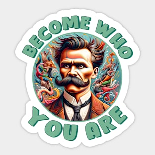 Friedrich Nietzsche Inspirational Philosophy Art. Philosophy student gift. Sticker